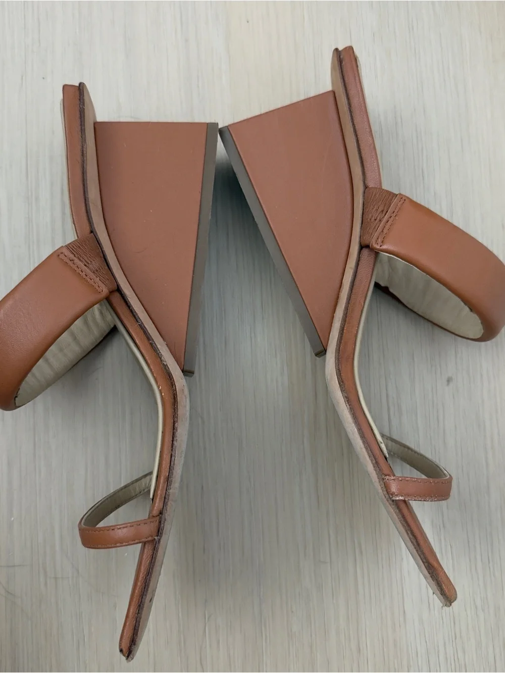 Tan Wedge Slide Sandals - Size 38